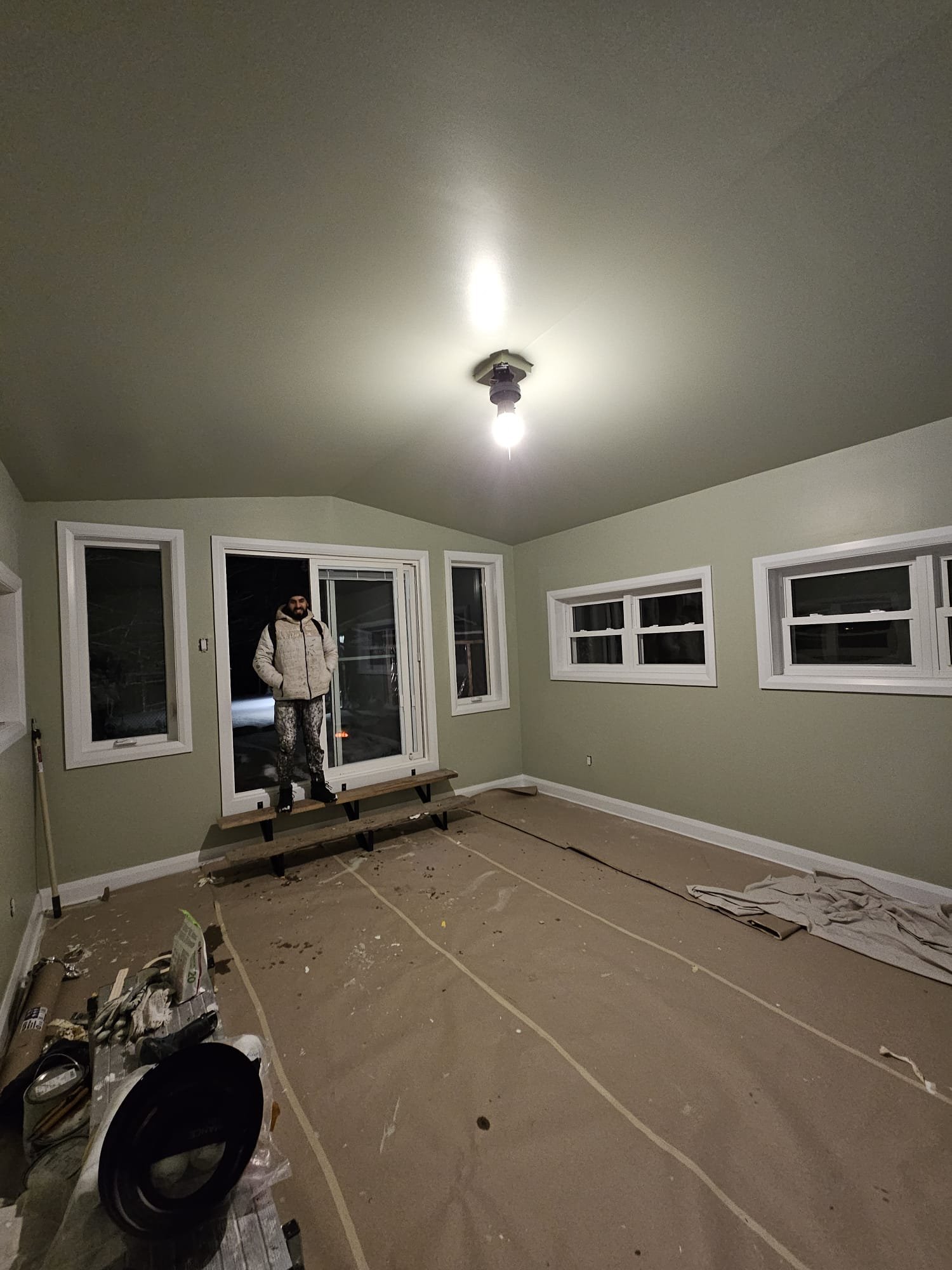 Newly painted white living room interior in Barrhaven, Ottawa